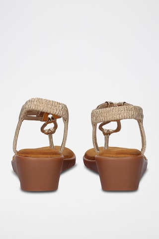 Sandali con zeppa - Dorato - 