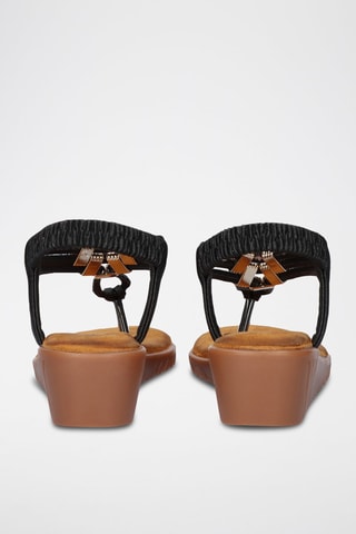 Sandali con zeppa - Nero - 