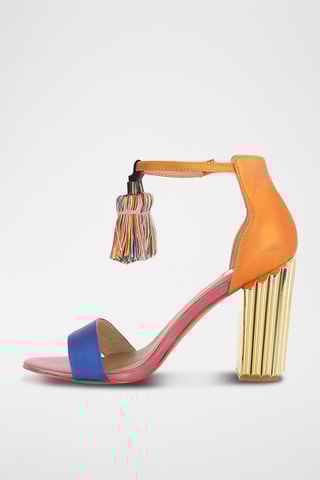 Sandali con tacco - Blu e arancione