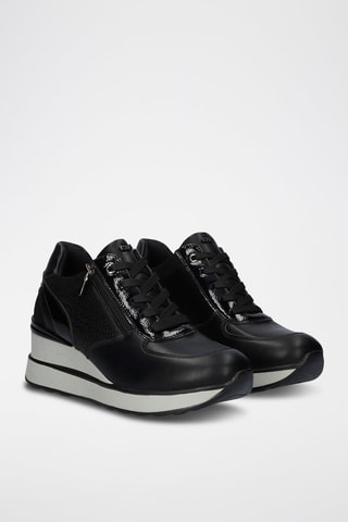 Sneakers con zeppa - Nero