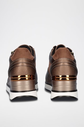 Sneakers con zeppa - Marrone