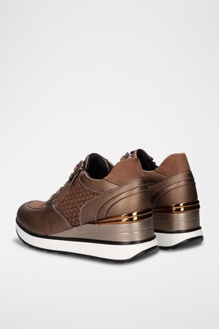 Sneakers con zeppa - Marrone