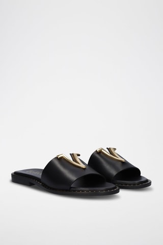 Ciabatte in pelle - Nero - 