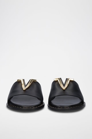 Ciabatte in pelle - Nero - 