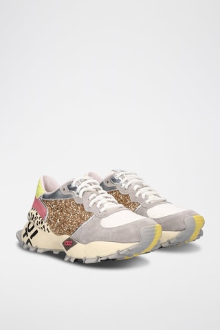 Baskets en cuir - Beige et gris