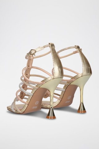 Sandali con tacco - Argentato e dorato