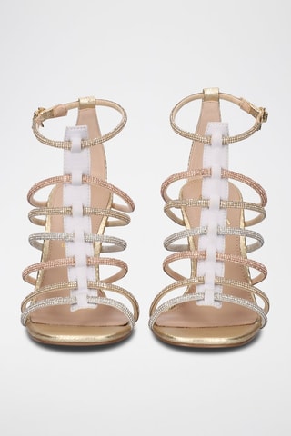 Sandali con tacco - Argentato e dorato