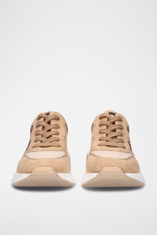 Sneakers con zeppa - Bianco e marrone