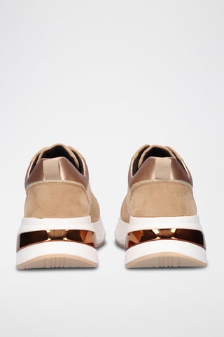 Sneakers con zeppa - Bianco e marrone