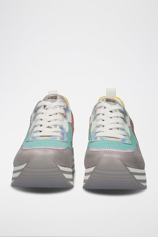 Sneakers platform Blu e argentato - Blu