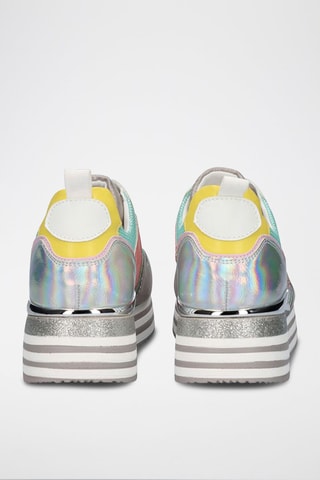 Sneakers platform Blu e argentato - Blu