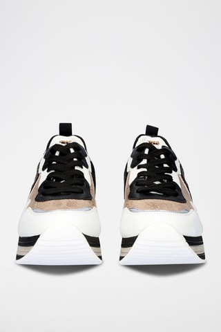 Sneakers platform Blu e argentato - Bianco
