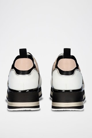 Sneakers platform Blu e argentato - Bianco