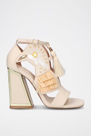 Sandali con tacco - Beige - Beige