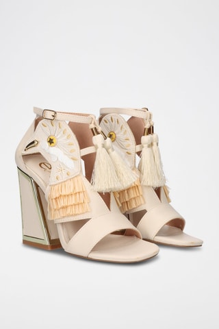 Sandali con tacco - Beige - Beige