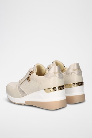 Sneakers con zeppa - Beige