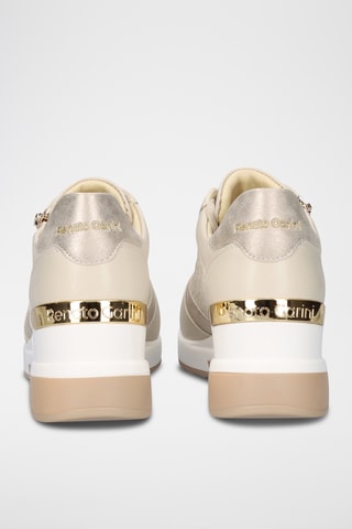 Sneakers con zeppa - Beige