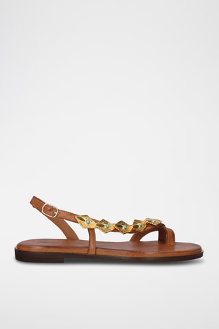 Sandali in pelle - Marrone