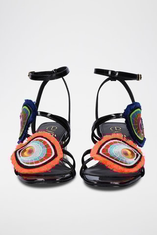 Sandales à talons vernies Luisa - Noir, rouge, vert et bleu