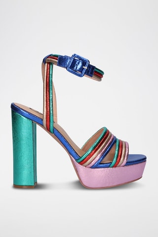 Sandales à talons Ophelia - Vert et rose