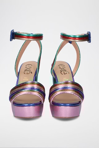 Sandales à talons Ophelia - Vert et rose