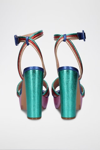 Sandales à talons Ophelia - Vert et rose