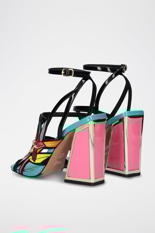 Sandali con tacco Nero e blu - Nero e blu