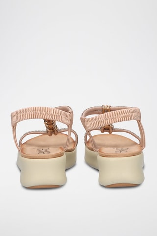 Sandales à talons plateformes - Beige et doré