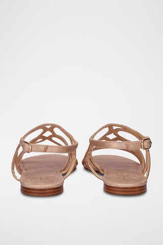 Sandales - Marron, rose et doré