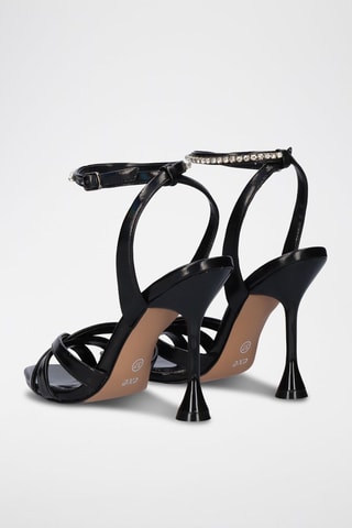 Sandales à talons vernies Sofi - Noir