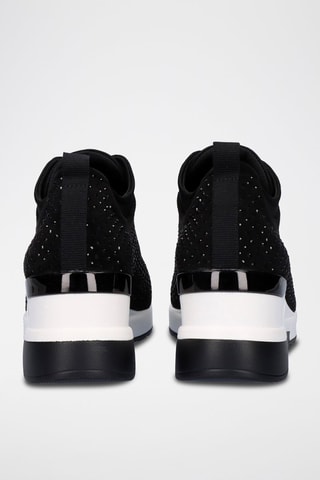 Sneakers a calza con zeppa - Nero
