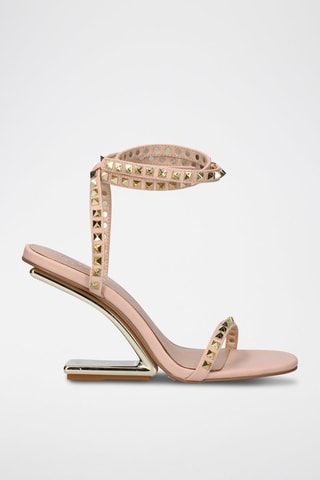 Sandales à talons - Rose et doré