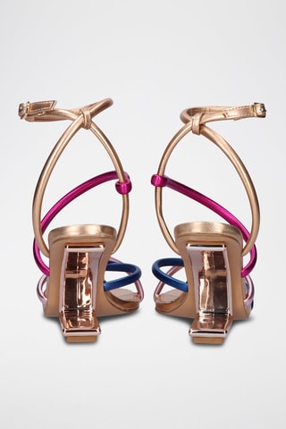 Sandales à talons Maggie - Bleu, violet, rose et doré