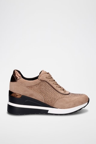Sneakers con zeppa - Beige