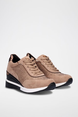 Sneakers con zeppa - Beige