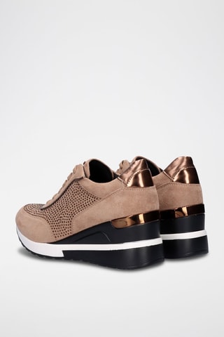 Sneakers con zeppa - Beige