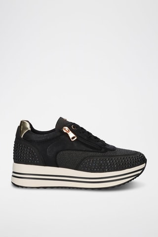 Sneakers platform - Bianco, dorato e nero