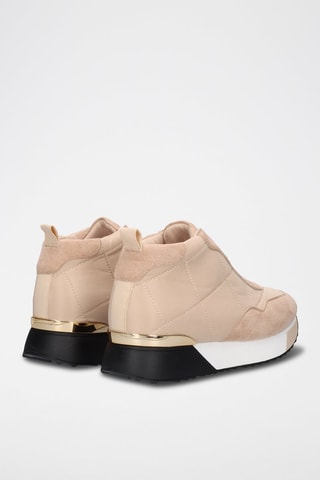 Sneakers con zeppa - Beige