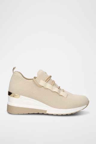 Sneakers con zeppa - Beige