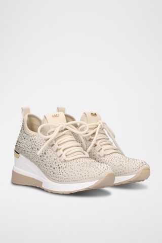 Sneakers con zeppa - Beige