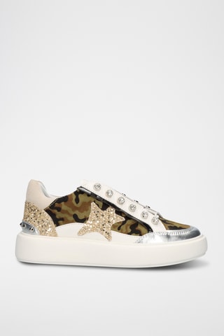 Sneakers platform in pelle - Verde