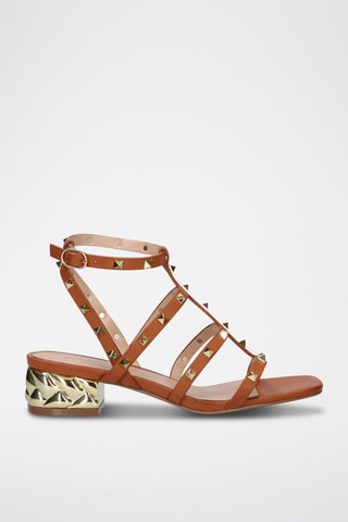 Sandali con tacco - Marrone e dorato