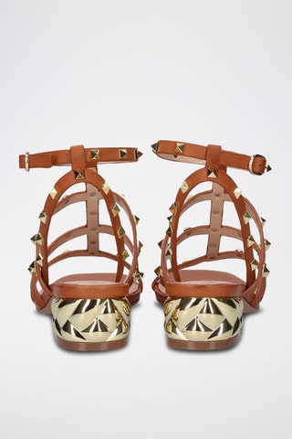 Sandali con tacco - Marrone e dorato