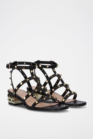 Sandali con tacco - Nero e dorato