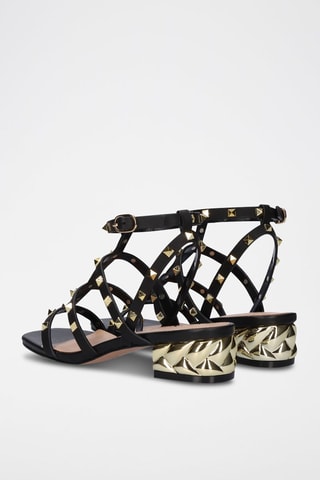 Sandali con tacco - Nero e dorato