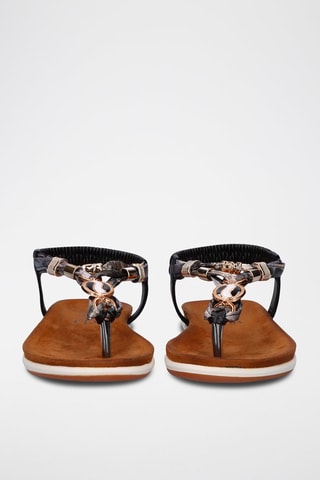 Sandales - Noir, blanc et marron