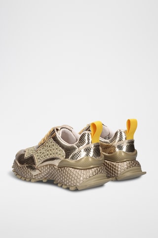 Sneakers platform in pelle - Dorato