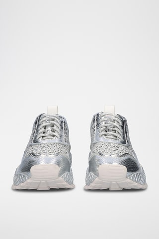 Sneakers platform in pelle - Argentato