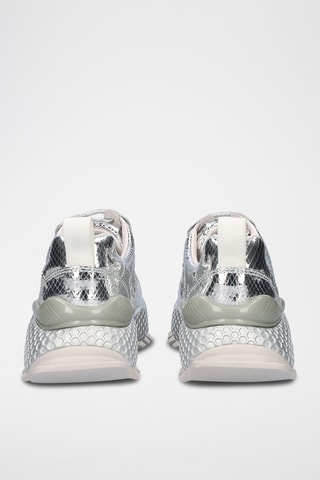 Sneakers platform in pelle - Argentato
