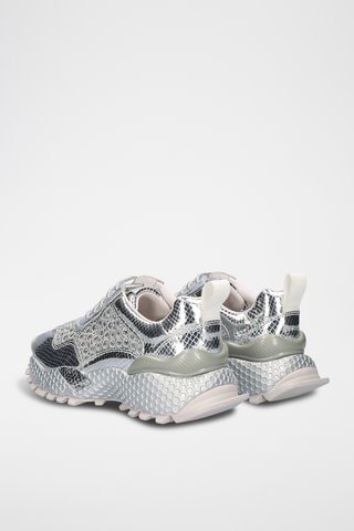 Sneakers platform in pelle - Argentato